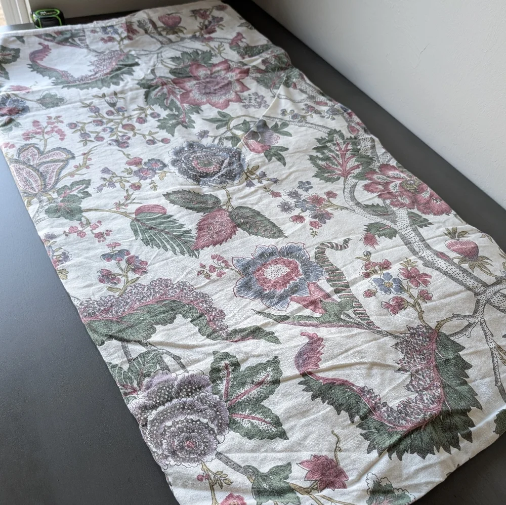Pottery Barn Floral Duvet Cover King 108x92 Cotton Linen Botanical Cottagecore
